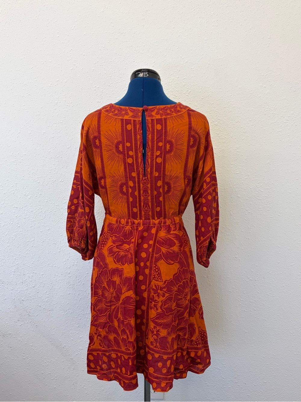 FARM Rio Anthropologie Orange Tunic Mini Dress Size S - Picture 4 of 11